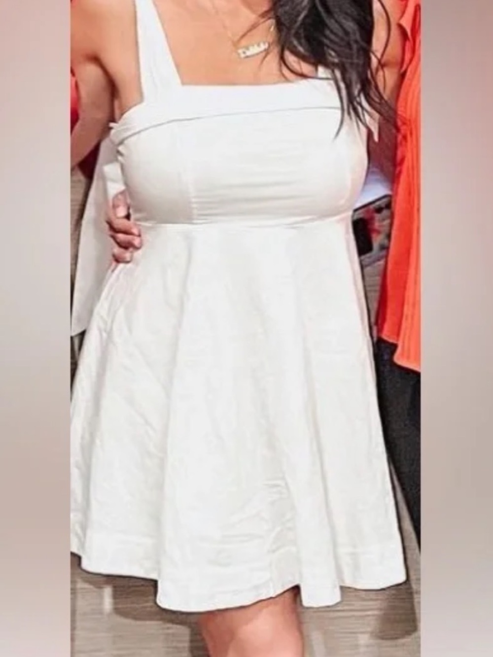 Maple white linen cotton blend mini dress size S